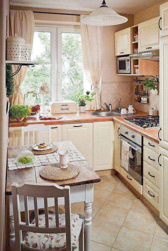 Потрясающие идеи для маленькой уютной кухни 60 | Дока-Мастер
