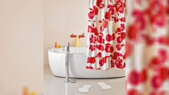 Занавеска в ванную в стиле фламенко своими руками 109 | Дока-Мастер