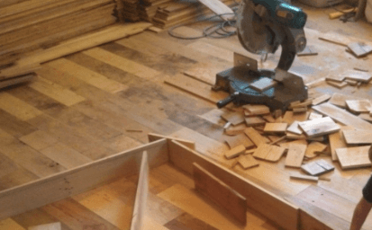 Как сделать необычный пол из деревянных плашек с небольшим бюджетом 4 | Дока-Мастер