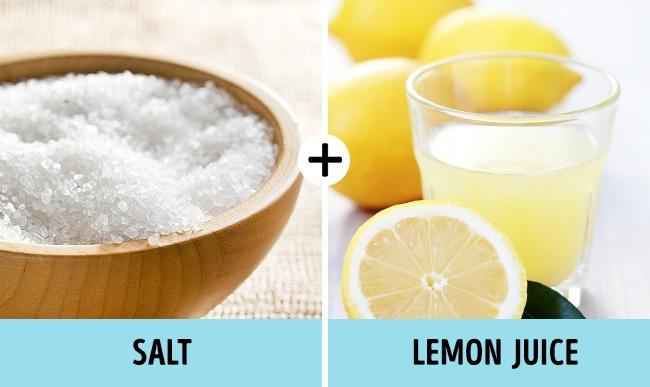 соль и лимонный сок