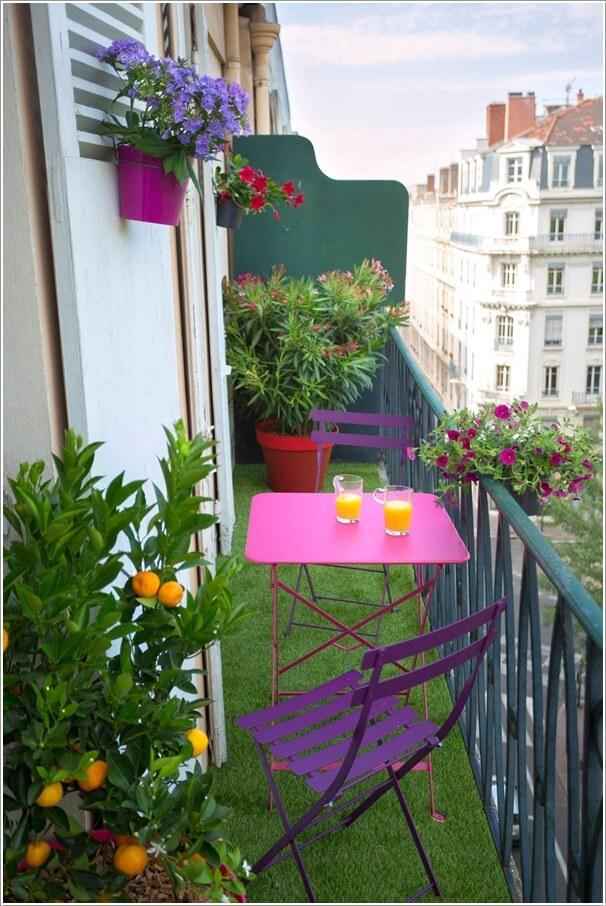 10 ярких идей для маленького балкона 7 | Дока-Мастер