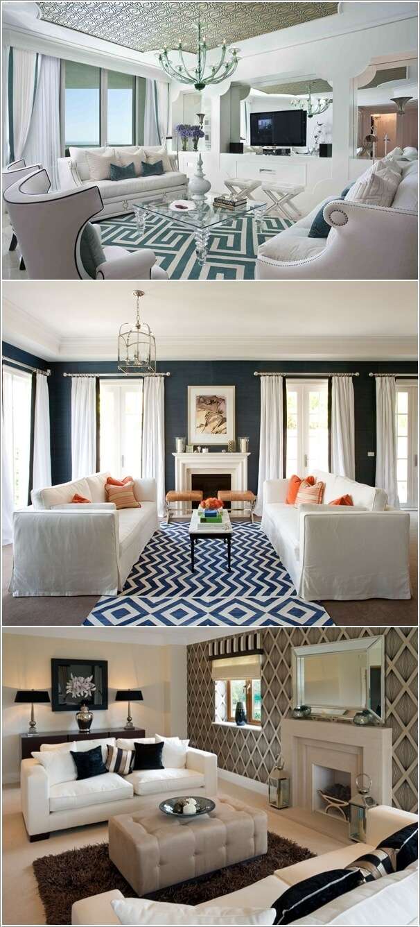 10 идей как украсить гостиную белым диваном 11 | Дока-Мастер