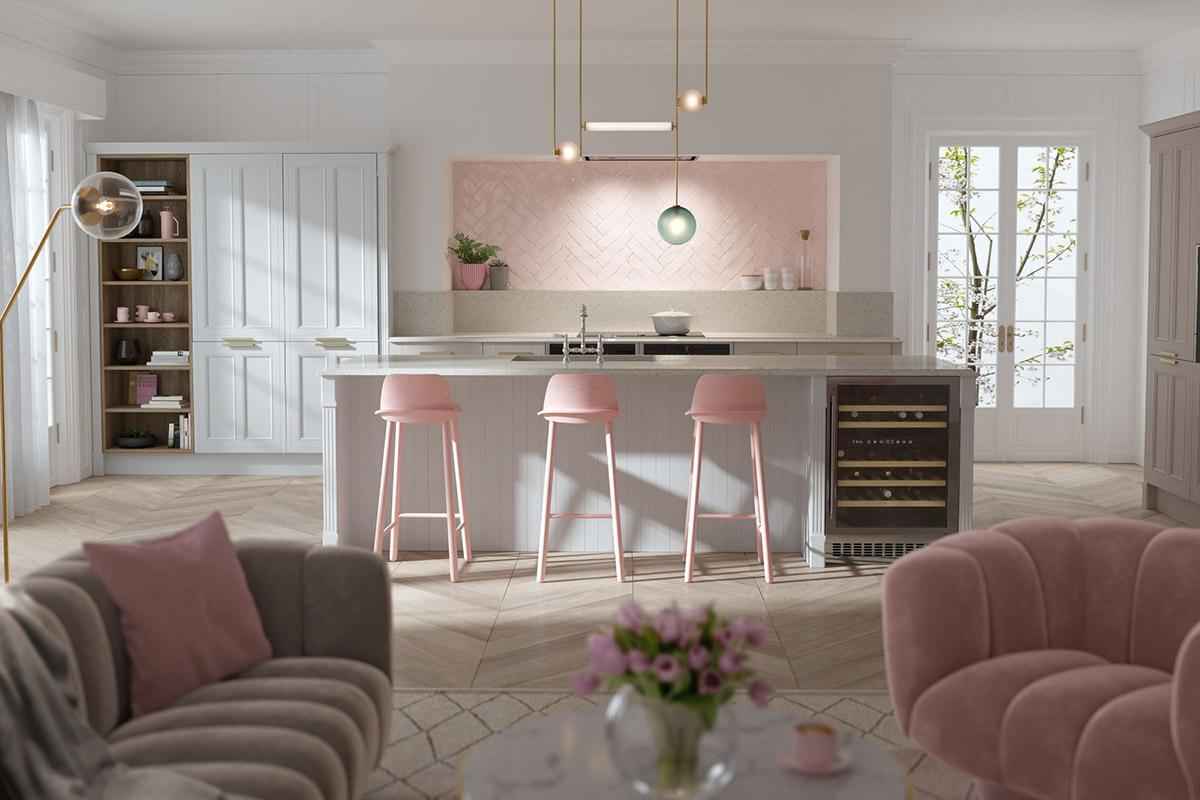 20 идей кухонь в розовом цвете 12 | Дока-Мастер