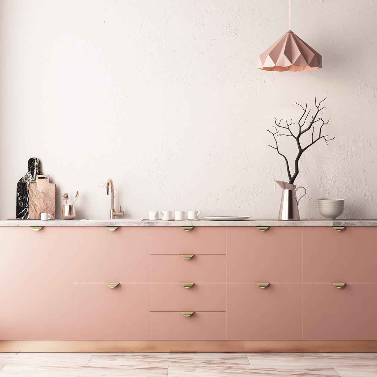 20 идей кухонь в розовом цвете 18 | Дока-Мастер