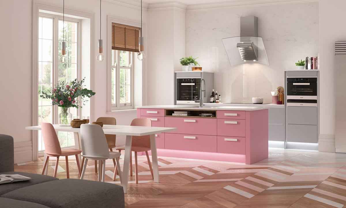 20 идей кухонь в розовом цвете 21 | Дока-Мастер