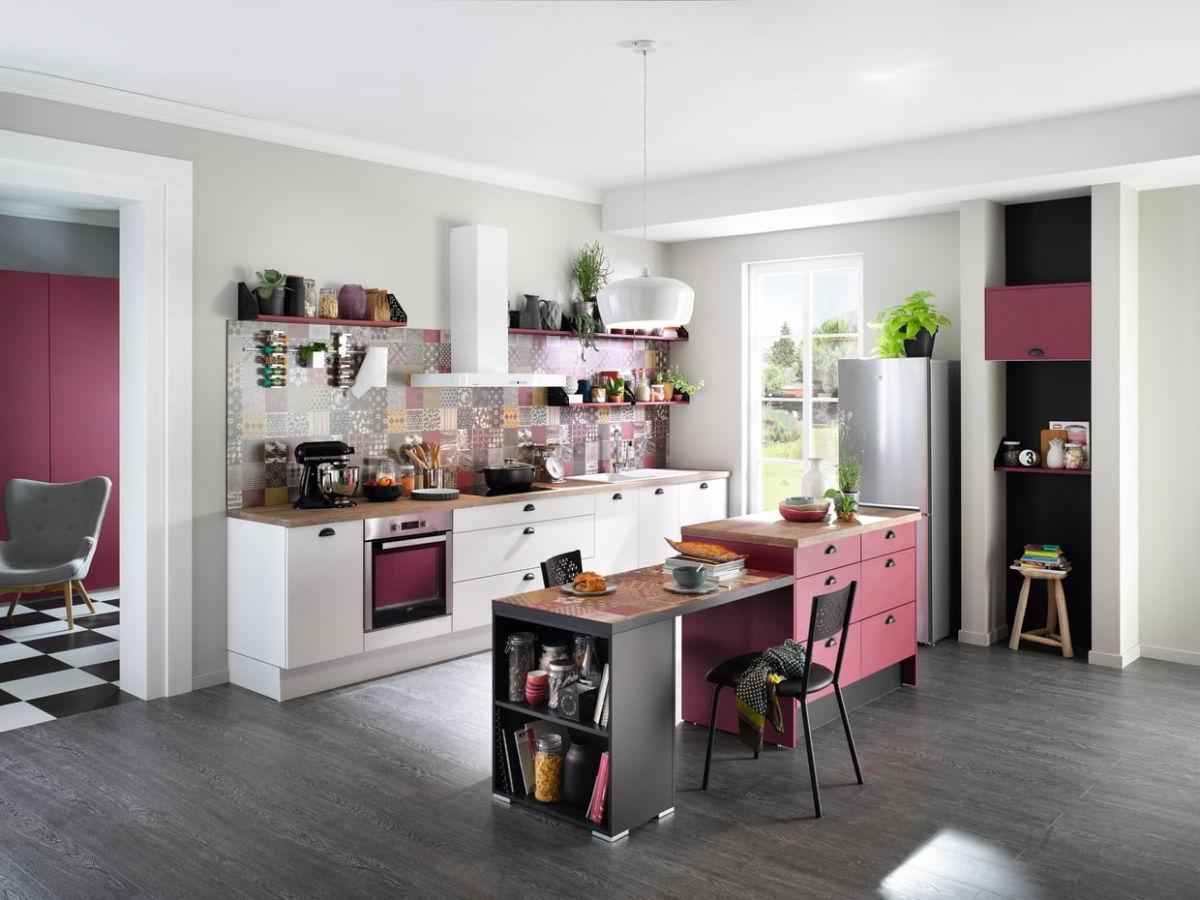 20 идей кухонь в розовом цвете 38 | Дока-Мастер