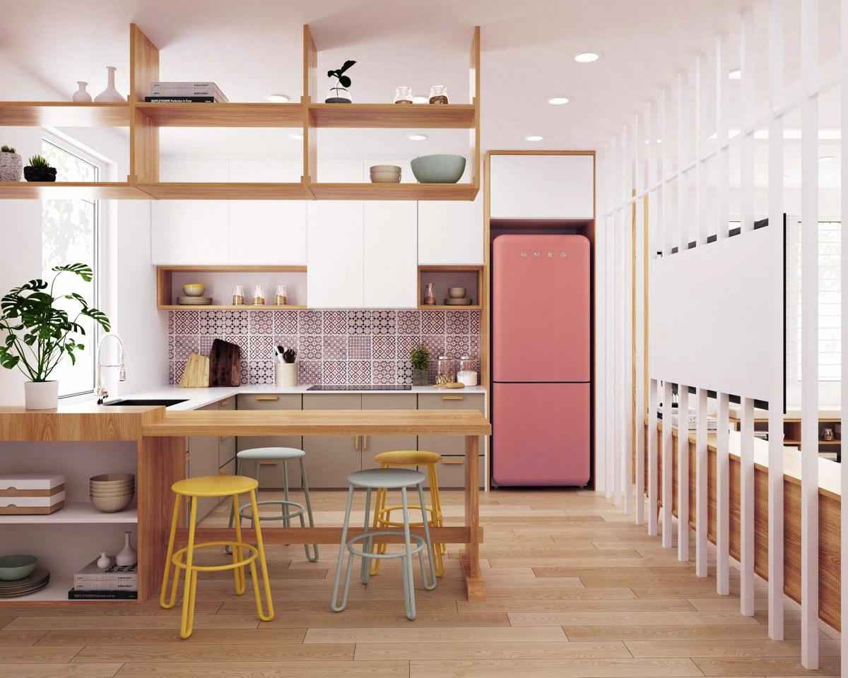 20 идей кухонь в розовом цвете 39 | Дока-Мастер