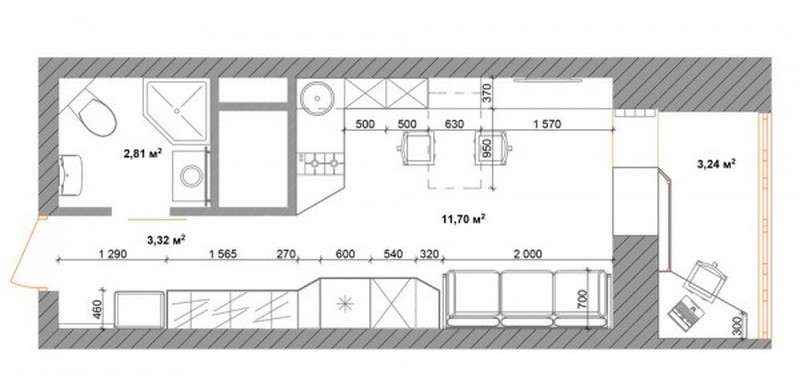 Дизайн квартиры площадью 17 квадратных метров для одинокого молодого человека 8 | Дока-Мастер