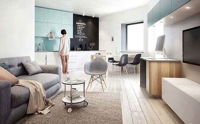 Идеи оформления маленьких квартир. Правила и примеры 40 | Дока-Мастер